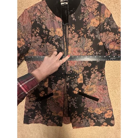 Soft Surroundings Westbury Garden Metallic Jacquard Jacket Blazer Sz Petite M - Picture 15 of 16